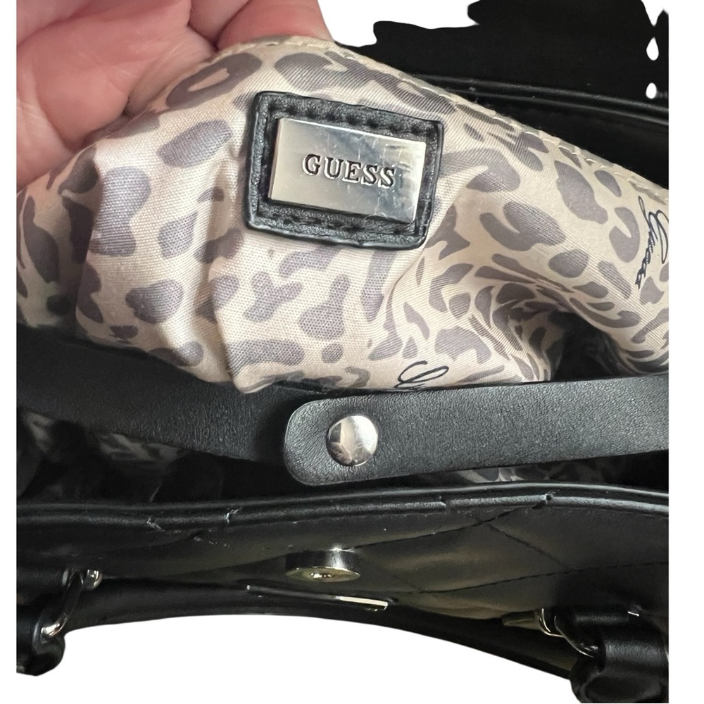 Guess Black Quilted Satchel Crossbody Handbag. - Picture 5 of 7